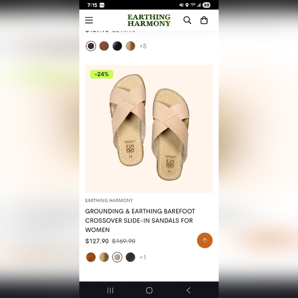 Women's Tan Grounding Sandals. Size 10 - Picture 2 of 7